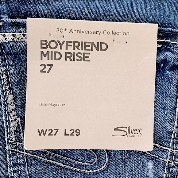 Silver Distressed Boyfriend Jean - Picture 14 of 16